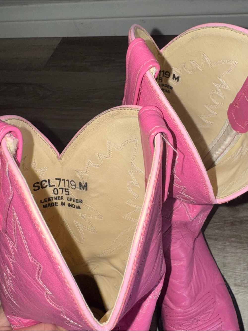 Pink Authentic Genuine Leather Cowboy Boots - Picture 11 of 11